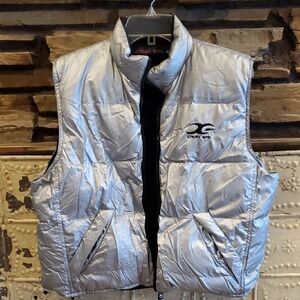 Cruel Girl Reversible Silver Black Puffer Vest Girls sz XL